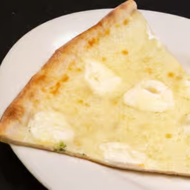 Savor our white pizza