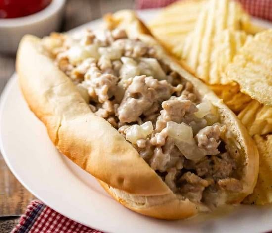 Philly Chicken Cheesesteak Sandwich.