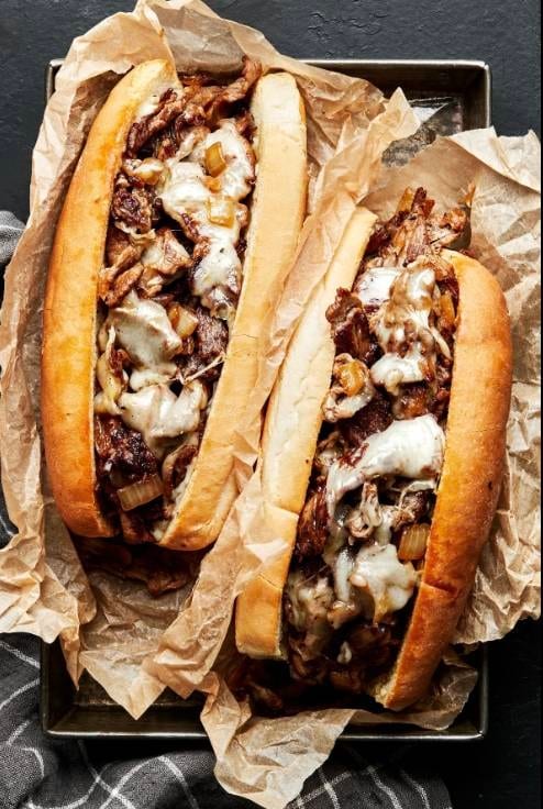 Pizza Cheesesteak Sandwich.